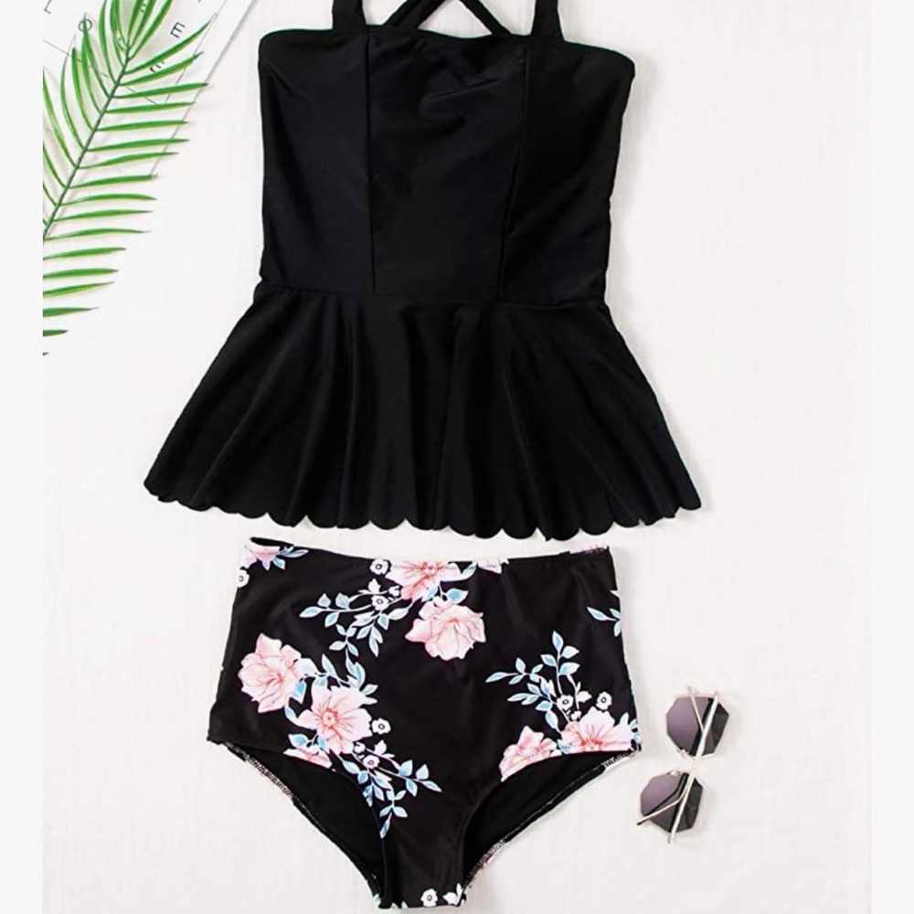NWOT- Flare Top, Flower Tankini Size L - Picture 4 of 9